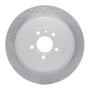 R1 13-14 Ford Mustang Rear Left Drilled & Slotted Geo-Carbon Rotor