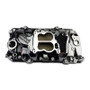 Edelbrock 65-90 BB Chevy Oval Port Heads Performer 2-O Manifold - Black Plasma