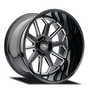 Cali Off-Road 9117 Auburn 22x12 / 6x139.7 BP / -51mm Offset / 106mm Hub Gloss Black Milled Wheel