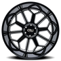 Cali Off-Road 9117 Auburn 22x12 / 6x139.7 BP / -51mm Offset / 106mm Hub Gloss Black Milled Wheel