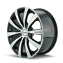Touren 3130 TR3 15x7 / 5x112/115 BP / 40mm Offset / 72.62mm Hub Gloss Black Machined Wheel