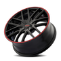 Touren 3260 TR60 16x7 / 5x100/114.3 BP / 42mm Offset / 72.62mm Hub Gloss Black w/ Red Ring Wheel