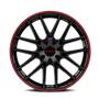 Touren 3260 TR60 16x7 / 5x100/114.3 BP / 42mm Offset / 72.62mm Hub Gloss Black w/ Red Ring Wheel