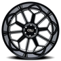 Cali Off-Road 9117 Auburn 24x14 / 8x180 BP / -76mm Offset / 124.1mm Hub Gloss Black Milled Wheel