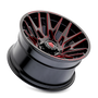 American Truxx AT1919 Evolution 22x12 / 8x180 BP / -44mm OS / 124.2mm Hub Gls Blk Prizm Red Wheel