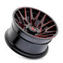 American Truxx AT1919 Evolution 22x12 / 8x165.1 BP / -44mm OS / 125.2mm Hub Gls Blk Prizm Red Wheel