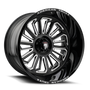 American Truxx AT1916 Butcher 24x14 / 5x127 BP / -76mm Offset / 71.6mm Hub Gloss Black Milled Wheel