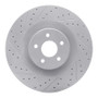 R1 16-18 Ford Focus Front Left Drilled & Slotted Geo-Carbon Rotor