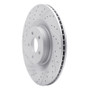 R1 16-18 Ford Focus Front Left Drilled & Slotted Geo-Carbon Rotor