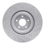 R1 16-18 Ford Focus Front Left Drilled & Slotted Geo-Carbon Rotor