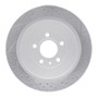 R1 13-14 Ford Mustang Rear Right Drilled & Slotted Geo-Carbon Rotor