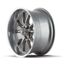 Ridler 650 18x8 / 5x114.3 BP / 0mm Offset / 83.82mm Hub Gloss Grey Polished Wheel