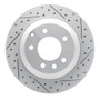 R1 03-18 Audi Q7 Rear Right Drilled & Slotted Geo-Carbon Rotor