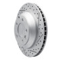 R1 03-18 Audi Q7 Rear Right Drilled & Slotted Geo-Carbon Rotor