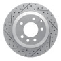 R1 03-18 Audi Q7 Rear Left Drilled & Slotted Geo-Carbon Rotor