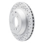 R1 03-18 Audi Q7 Rear Left Drilled & Slotted Geo-Carbon Rotor