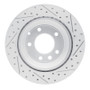 R1 03-18 Audi Q7 Rear Left Drilled & Slotted Geo-Carbon Rotor