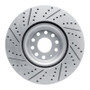 R1 12-25 Audi A3 Quattro Front Right Drilled & Slotted Geo-Carbon Rotor