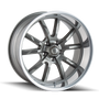 Ridler 650 20x10 / 5x120.65 BP / 0mm Offset / 83.82mm Hub Gloss Grey Polished Wheel
