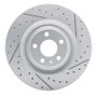 R1 17-26 Audi S8 Rear Right Drilled & Slotted Geo-Carbon Rotor