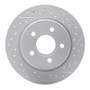 R1 12-18 Ford Focus Rear Right Drilled & Slotted Geo-Carbon Rotor