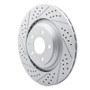 R1 07-11 Audi S6 Rear Left Drilled & Slotted Geo-Carbon Rotor