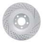 R1 07-11 Audi S6 Rear Left Drilled & Slotted Geo-Carbon Rotor