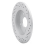 R1 02-04 Ford Focus Rear Left Drilled & Slotted Geo-Carbon Rotor