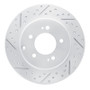 R1 17-19 Kia Cadenza Rear Left Drilled & Slotted Geo-Carbon Rotor
