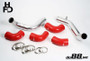 do88 Volvo 7/940 Turbo Center Connection Pipe Kit Red Hoses 3in Throttle Body