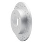 R1 94-04 Ford Mustang Rear Left Drilled & Slotted Geo-Carbon Rotor