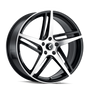 Kraze KR195 Milano 20x8.5 / 5x114.3 BP / 38mm Offset / 72.62mm Hub Gloss Black Machined Wheel