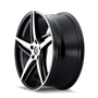 Kraze KR195 Milano 20x8.5 / 5x114.3 BP / 38mm Offset / 72.62mm Hub Gloss Black Machined Wheel