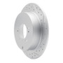 R1 07-15 Mitsubishi Lancer Rear Right Drilled & Slotted Geo-Carbon Rotor