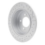 R1 07-15 Mitsubishi Lancer Rear Left Drilled & Slotted Geo-Carbon Rotor
