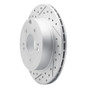 R1 06-12 Mitsubishi Eclipse Rear Left Drilled & Slotted Geo-Carbon Rotor