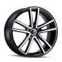 Kraze KR190 Lusso 22x8.5 / 5x114.3 BP / 38mm Offset / 72.62mm Hub Gloss Black Machined Wheel