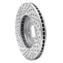 R1 02-17 Infiniti M45 Front Right Drilled & Slotted Geo-Carbon Rotor