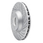 R1 03-15 Audi Q7 Right Front Drilled & Slotted Geo-Carbon Rotor