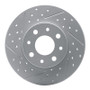 R1 13-19 Fiat 500E Rear Left Drilled & Slotted Geo-Carbon Rotor