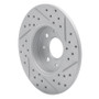 R1 13-19 Fiat 500E Rear Left Drilled & Slotted Geo-Carbon Rotor