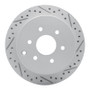 R1 05-25 Nissan Frontier Rear Right Drilled & Slotted Geo-Carbon Rotor