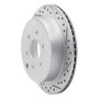 R1 05-25 Nissan Frontier Rear Right Drilled & Slotted Geo-Carbon Rotor