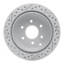 R1 05-25 Nissan Frontier Rear Right Drilled & Slotted Geo-Carbon Rotor