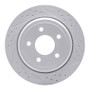 R1 03-11 Ford Crown Victoria Rear Right Drilled & Slotted Geo-Carbon Rotor
