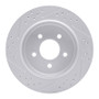 R1 03-11 Ford Crown Victoria Rear Right Drilled & Slotted Geo-Carbon Rotor