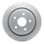 R1 02-24 Chrysler Aspen Rear Left Drilled & Slotted Geo-Carbon Rotor