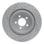 R1 06-23 Dodge Charger Rear Right Drilled & Slotted Geo-Carbon Rotor