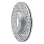 R1 04-15 Mazda 3 Front Right Drilled & Slotted Geo-Carbon Rotor