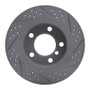R1 11-16 Mini Cooper Countryman Rear Left Drilled & Slotted Geo-Carbon Rotor